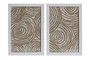 DKD Home Decor Set de 2 Cuadros Enmarcados en Cristal y Papel Maché 20x2x30 cm