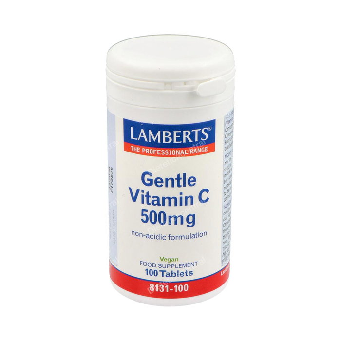 Lamberts Gentle Vitamina C 500 mg (No Ácida) en Ascorbato de Calcio, Apto para Veganos, 100 Comprimidos Lamberts Gentle Vitamina C 500 mg (No Ácida) en Ascorbato de Calcio, Apto para Veganos, 100 Comprimidos