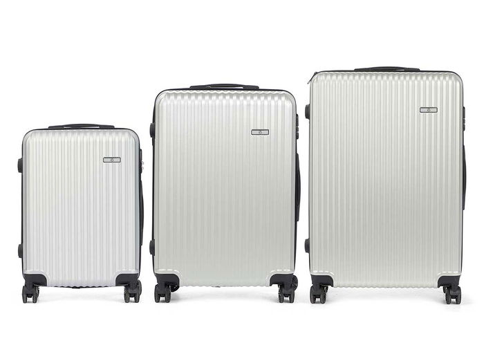 Arte Regal Set 3 Maletas Liston ABS Gris Claro 49x76x30 cm