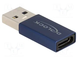 DeLOCK Adaptador USB 10 Gbps USB Tipo-A macho a USB Type-C hembra Azul