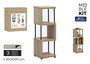 Inde Estantería 3 Cubos de Madera y Metal - Mueble Modular con Estructura 90 x 30 x 30 cm (2 Unidades)