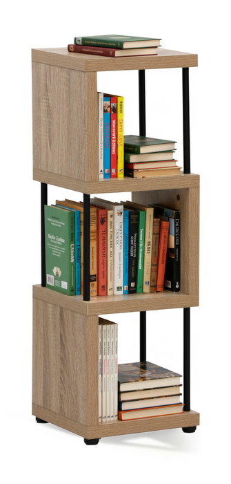 Inde Estantería 3 Cubos de Madera y Metal - Mueble Modular con Estructura 90 x 30 x 30 cm (2 Unidades)