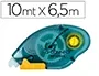 Q-connect Pegamento Roller Compact Removible 6,5 mm x 10 m Cinta Adhesiva Doble Cara Profesional