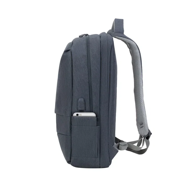 Rivacase 7567 Mochila para Portátil 17.3" (43.9 cm) Azul - Poliéster Resistente al Agua con Puerto USB, Tirantes para Hombro y Múltiples Bolsillos - 780 g