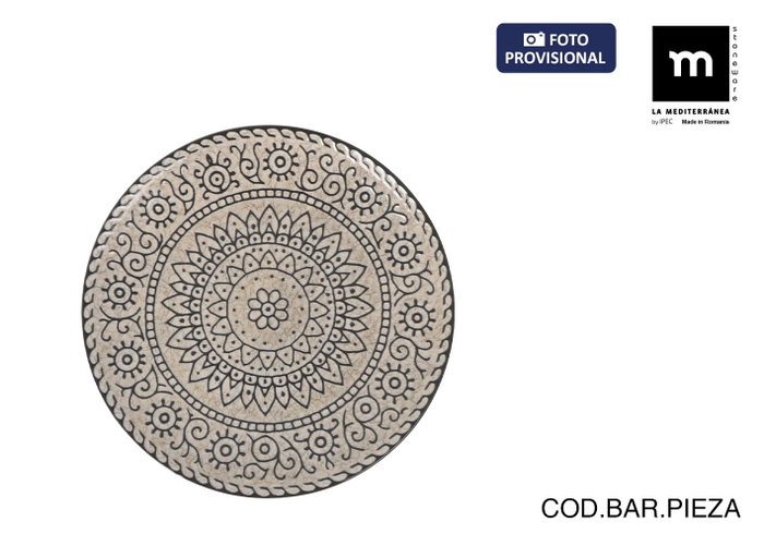 Inde Plato de Postre Sole Monaco Brillo 20 cm (12 Unidades) de la Colección Sole Inde Plato de Postre Sole Monaco Brillo 20 cm (12 Unidades) de la Colección Sole