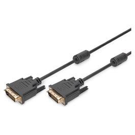 Digitus Cable DVI-D 24+1 Pines Dual Link 5 Metros Negro para Monitor, PC