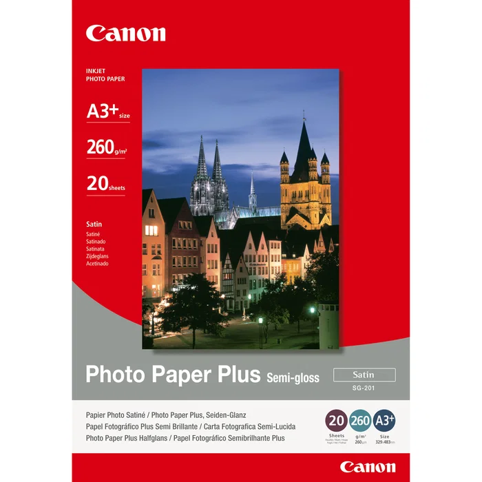 Canon SG-201 Papel Fotográfico Semibrillante A3+ 260g/m2 20 Hojas