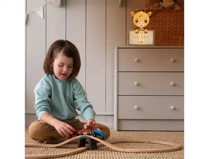 Wondee Lámpara Infantil Personalizable Jirafa Little Giraffe de Madera Sostenible, Luz Nocturna Quitamiedos Bebé