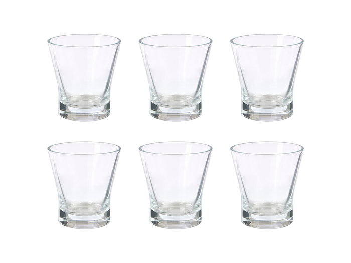 Vivalto Set 6 Vasos Cortado 110 ml Transparente Vidrio 25x7x12.5 cm (Set de 12)