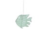 DKD Home Decor Decoración de Metal Pez Azul Celeste 80x12x60 cm