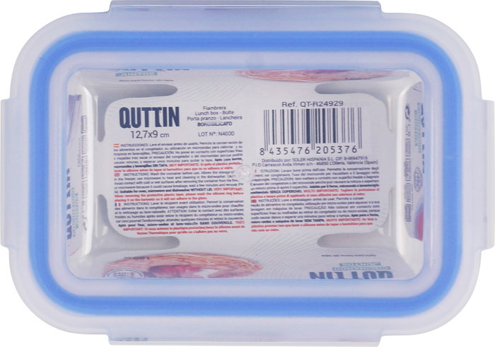 Quttin Recipiente Rectangular Hermético sin Válvula 180 cc (12 Unidades)