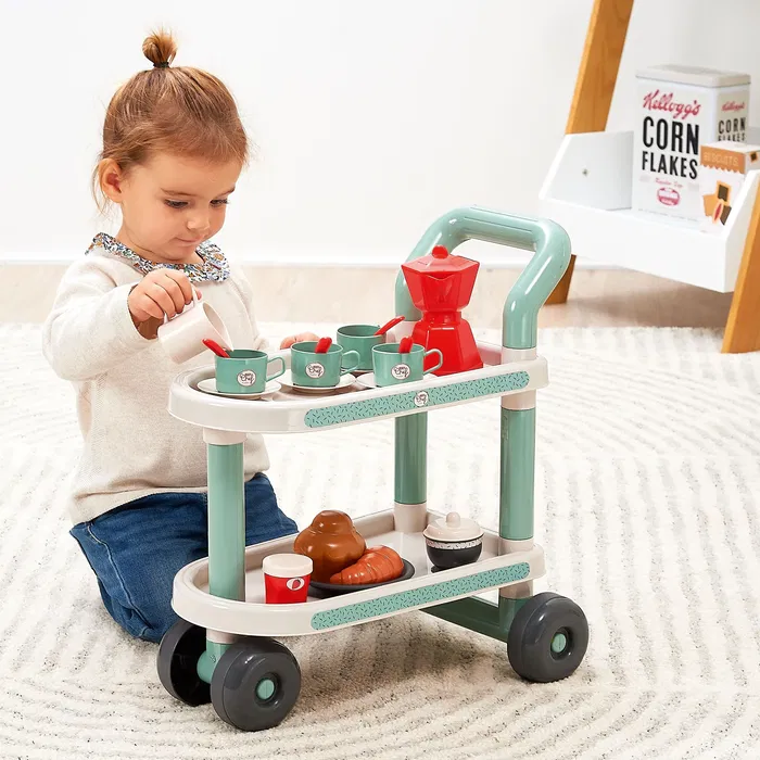 Ecoiffier Carrito de Desayuno ECO3280250016113 con 22 Accesorios - A Partir de 18 Meses