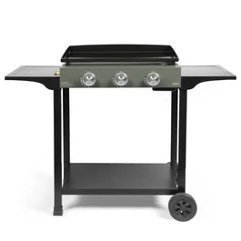 Livoo Plancha de gas con carro DOC326 - 3 quemadores - Verde/Negro