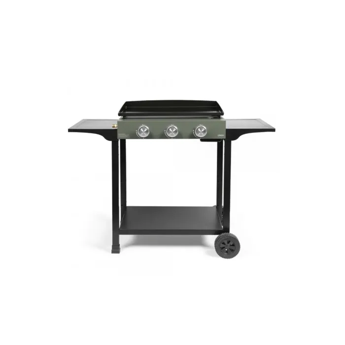 Livoo Plancha de gas con carro DOC326 - 3 quemadores - Verde/Negro