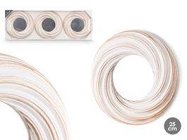 Giftdecor Set 3 Espejos Redondo Ondas Blanco Dorado 77x26x3 cm (Set de 8)