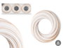 Giftdecor Set 3 Espejos Redondo Ondas Blanco Dorado 77x26x3 cm (Set de 8)