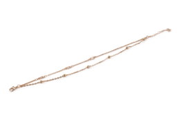 Heliophilia Silver Tobillera de Metal Dorada ELKSLVR7021, Elegante y Resistente al Deslustre, Antialérgica para Piel Sensible, 24cm + 2cm Extensión
