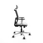 PIQUERAS Y CRESPO Silla de oficina Yunquera con mecanismo Sincro/Traslack, Blanco/Negro