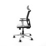 PIQUERAS Y CRESPO Silla de oficina Yunquera con mecanismo Sincro/Traslack, Blanco/Negro