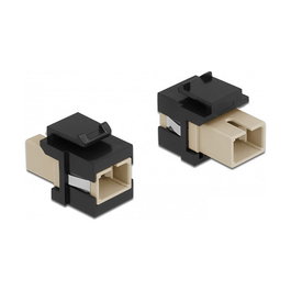 DeLOCK Módulo Keystone SC Símplex F-F Beige/Negro - Adaptador Plano SC Simplex Hembra a Hembra