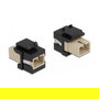 DeLOCK Módulo Keystone SC Símplex F-F Beige/Negro - Adaptador Plano SC Simplex Hembra a Hembra