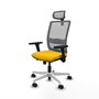 PIQUERAS Y CRESPO Silla de oficina Haches con mecanismo Sincro/Traslack, Amarillo/Gris