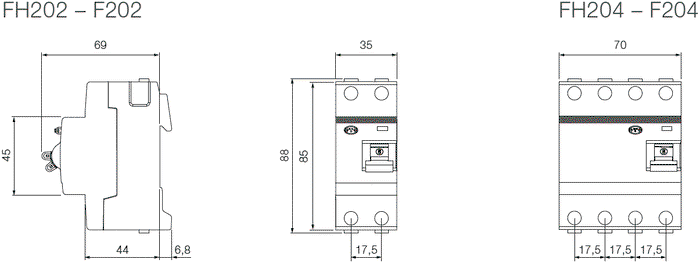 ABB F200 Interruptor Diferencial 63A 300mA 2 Polos
