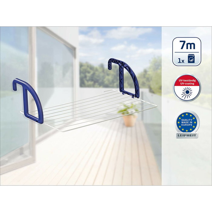 Leifheit Secador colgante balcón CLASSIC 70 blanco y azul