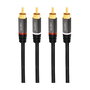 LogiLink Cable de Audio 2x RCA/M a 2x RCA/M, 2 m, Negro