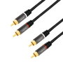 LogiLink Cable de Audio 2x RCA/M a 2x RCA/M Negro 2m