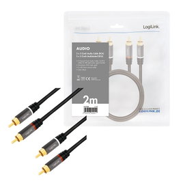 LogiLink Cable de Audio 2x RCA/M a 2x RCA/M Negro 2m
