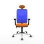 PIQUERAS Y CRESPO Silla de oficina Motilla con mecanismo Sincro/Traslack Naranja y Azul