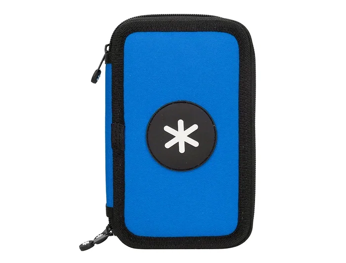 Antartik Plumier Escolar Triple Cremallera Color Azul 36 Piezas