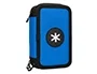 Antartik Plumier Escolar Triple Cremallera Color Azul 36 Piezas
