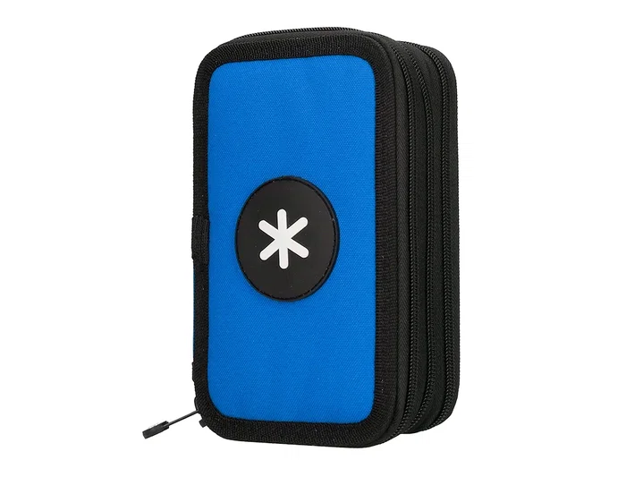 Antartik Plumier Escolar Triple Cremallera Color Azul 36 Piezas