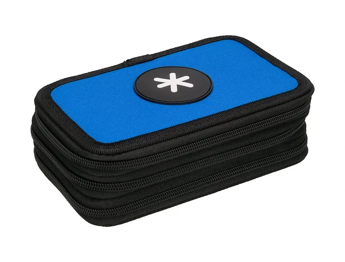 Antartik Plumier Escolar Triple Cremallera Color Azul 36 Piezas