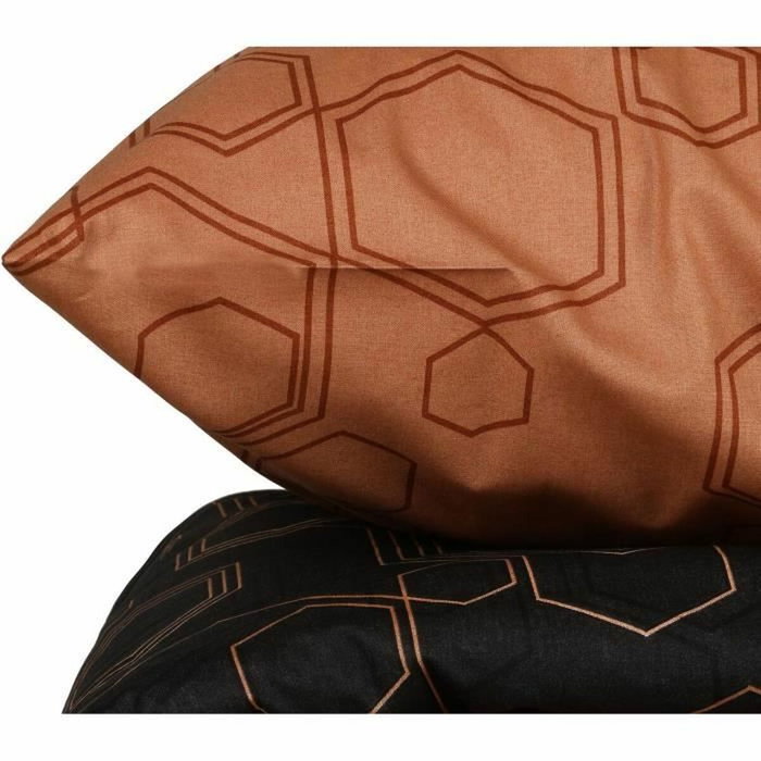 Aucune Juego de Cama Color Cobre 100% Algodón con Funda Nórdica y 2 Fundas de Almohada