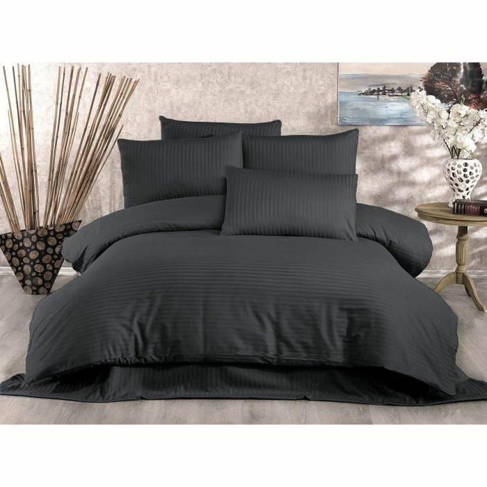 Juego de cama Antracita con funda nórdica 220x240 cm y 2 fundas de almohada 60x60 cm Juego de cama Antracita con funda nórdica 220x240 cm y 2 fundas de almohada 60x60 cm