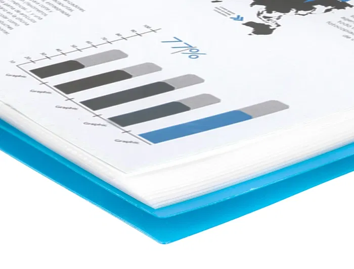 Liderpapel Carpeta Escaparate con Espiral 30 Fundas Polipropileno Din A4 Azul