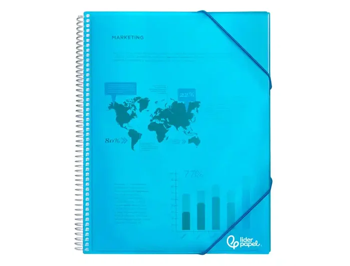 Liderpapel Carpeta escaparate con espiral Azul 30 fundas Din A4 Liderpapel Carpeta escaparate con espiral Azul 30 fundas Din A4
