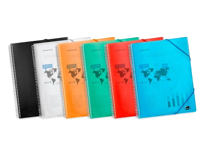 Liderpapel Carpeta Escaparate con Espiral 30 Fundas Polipropileno Din A4 Azul