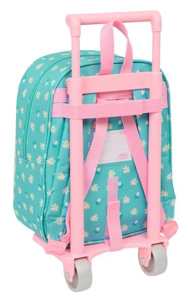 Mochila Escolar con Ruedas Peppa Pig Pretty flowers Amarillo Menta 22 x 27 x 10 cm