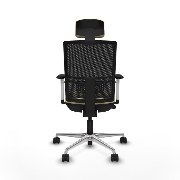 PIQUERAS Y CRESPO Silla de oficina Yunquera con mecanismo Sincro/Traslack Crema y Negro