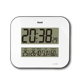 SAMI Reloj Sami LCD sobremesa o pared blanco con calendario