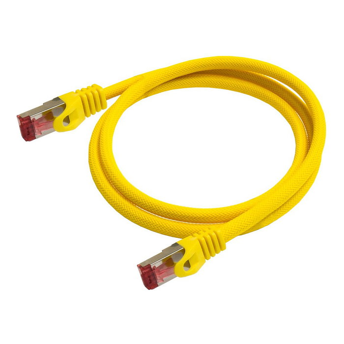 PYTHON Series Cable de parcheo Cat.6 con trenzado de nylon amarillo 7,5 m PYTHON Series Cable de parcheo Cat.6 con trenzado de nylon amarillo 7,5 m