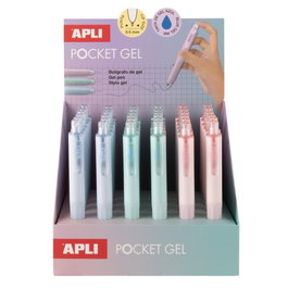 APLI Mini Gel Bolígrafos Retráctiles Punta 0,5 mm Colores Pastel Surtidos