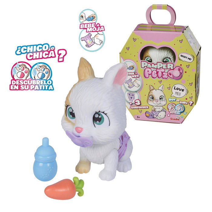 Simba Pamper Petz Conejo para adoptar con accesorios Simba Pamper Petz Conejo para adoptar con accesorios
