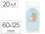 Imaginovo Bloc notas adhesivas bunny con soporte 20 hojas azul 60x125 mm