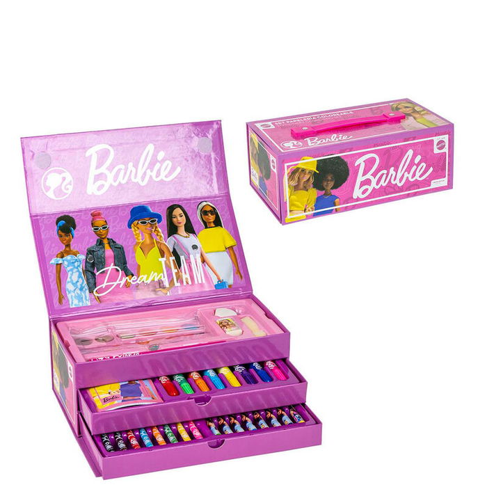CERDÁ Maletin papeleria coloreable Barbie 26x10x13cm