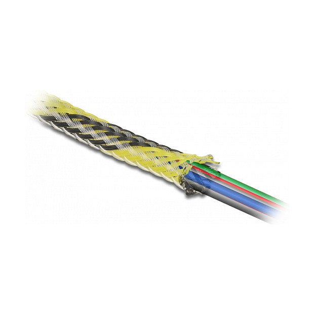 DeLOCK Funda trenzada estirable 2 m x 19 mm negro-amarillo